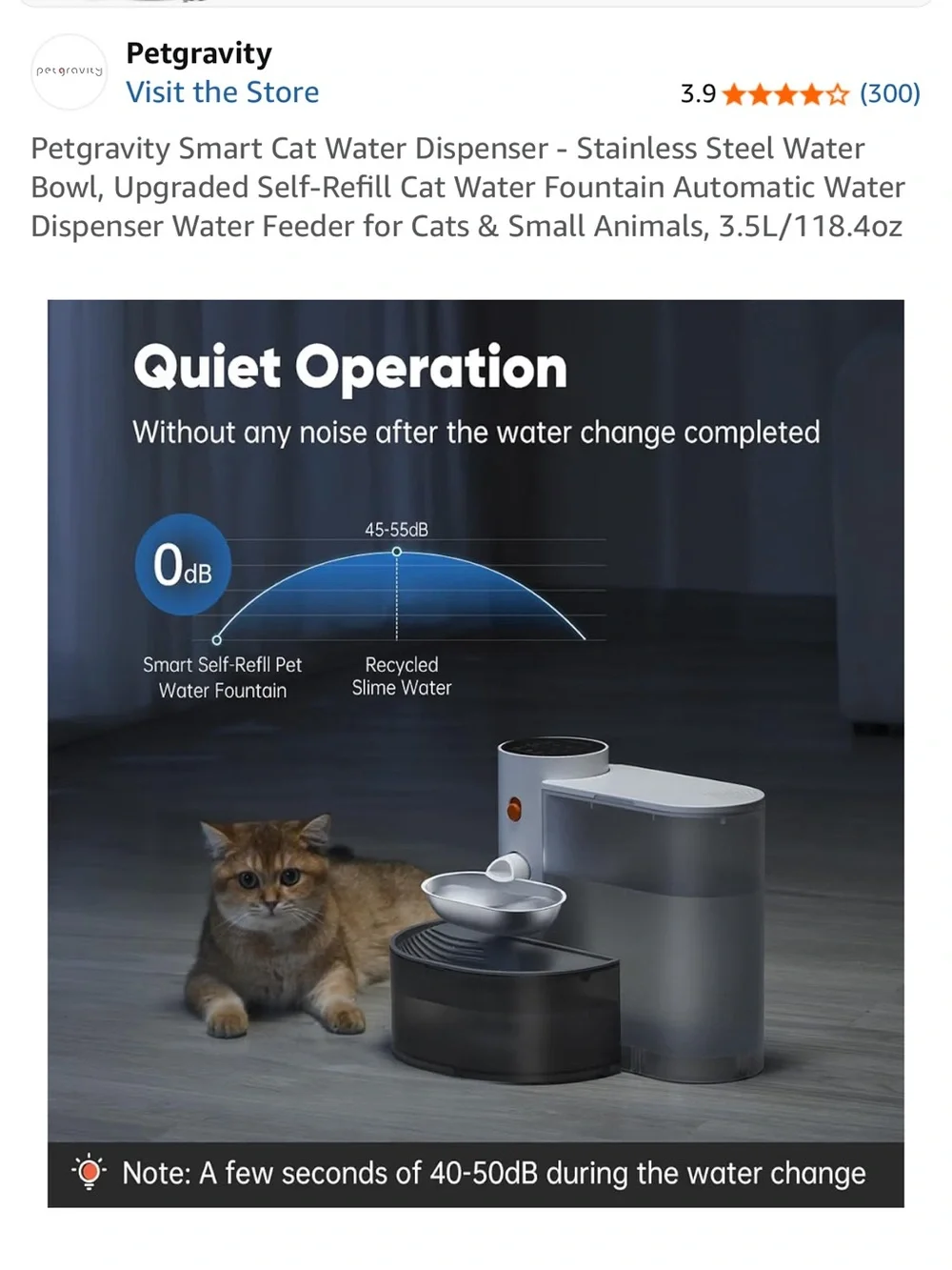 White & Gray Automatic Cat Water Dispenser